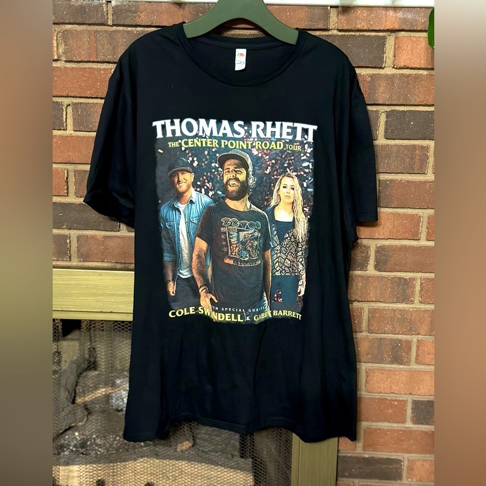 🎸Unisex Thomas Rhett The Center Point Road Tour Black Tee Size 2XL